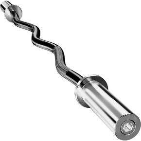Olympic Barbell Bar EZ Curl Bar Weightlifting Barbell Olympic Weight Bar 2 Inch Sleeve Barbell Knurled Grip Barbell Olympic Barbell with Bearings Strength Training Bar for Home Use Home Gym Barbell