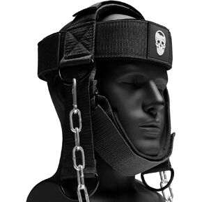 Gymreapers Neck Harness, Improve Neck Strength and Reduce Neck Pain - Neck Trainer with 29" Heavy Duty Stainless Steel Chain, Adjustable Neoprene Strap, Neck Harness for Gym & Home Use