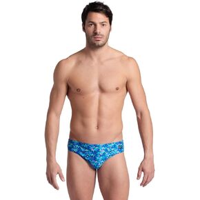 ARENA Performance Men's Pool Tiles Swim Brief Chlorine Resistant MaxLife Swimsuit Swim Practice Competition Bathing Suit