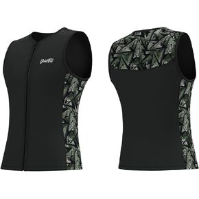 Wetsuit Top for Men Women, 2mm Sleeveless Front Zip Neoprene Wet Suit Vest Jackets