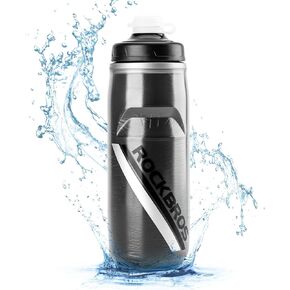 ROCKBROS Bike Water Bottle 21oz Bicycle Water Bottle for 5hrs Insulation Sports Squeeze Water Bottle with Leakproof Design