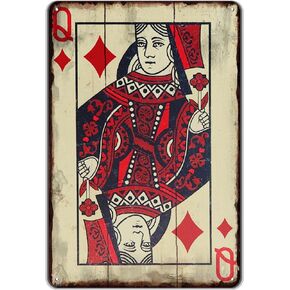 Vintage Poker Wall Decor Metal Sign Retro tin Sign Wall Decorative Signs for Man Cave Home Cafe Pub bar Shop 12x8 Inch Club Ac