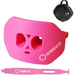 Mouth Guard for Football with Dual-Layer Protection, Built-in Air Channels, Extended Lip Shield, Soft Material, Adult and Youth Sizes with Strap/Case, Pink