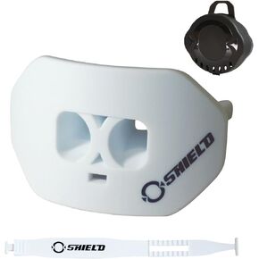 Mouth Guard for Football with Dual-Layer Protection, Built-in Air Channels, Extended Lip Shield, Soft Material, Adult and Youth Sizes with Strap/Case, White