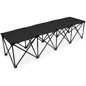 Crown Sporting Goods 6-Foot Portable Folding 4 Seat Bench with Carry Bag – Great Team Bench for Soccer & Football Sidelines, Tailgating, Camping & Events