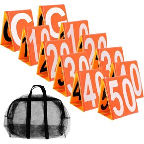 GSE Football Yard Markers, Day & Night High Visibility Football Field Yard Line Markers, Set of 11 Yardage Markers with Portable Carrying Mesh Bag for Football Training Sporting Equipments in Saudi Arabia