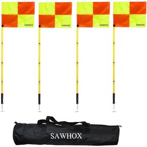 أعلام زوايا كرة القدم مع حقيبة تخزين - مجموعة من 4 أعمدة رشاقة كرة القدم مقاس 59 بوصة، أعلام زوايا ملعب كرة القدم المحمولة مع أعلام ساطعة وحبل مضاد للتساقط، سارية علم قابلة للربط in Kuwait