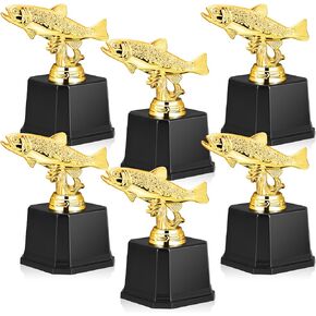 Taiyin Small Fishing Trophy Award Gold Fishing Trophies Large Mouth Bass Fish Trophy on Black Base for Fishing Tournaments, Competitions, Ceremonies, Fish Derbies, 5 x 3 Inch