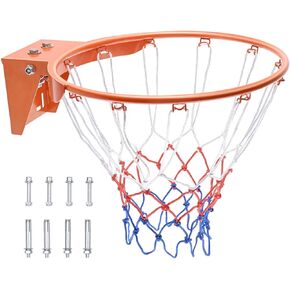 VEVOR Basketball Rim, Wall Door Mounted Basketball Hoop, Heavy Duty Q235 Basketball Flex Rim Goal Replacement with Net, Standard 18" Indoor and Outdoor Hanging Basketball Hoop in Saudi Arabia