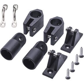 Boat Bimini Top Fittings Hardware 7/8 Inch Bimini Fittings Set,Nylon Bimini Top Fittings Boat Bimini Top Hardware Black Bimini Tops for Boats 6 Set,Bimini Top Slide,Deck Hinge,Cover Cap Eye End