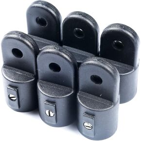 Boat Bimini Fittings Top Cover Cap Eye End Nylon Black Pack of 6 (Black, 7/8 Inch)