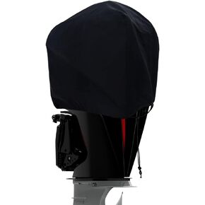 Outboard Motor Half Cover, Waterproof Oxford Fabric, Boat Motor Cover Half Outboard Cover, Universal Boat Engine Cover UP-20HP Black