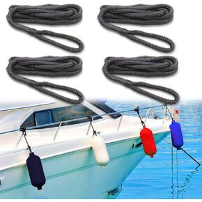 Boaton Boat Fender Lines, Boat Bumper Lines, Fender Hangers, Pontoon Boat Accessories for Yacht, Pontoon, Jet Ski, Waverunner, Seadoo, 6ft