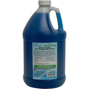 Boat Cleaner, Biodegradable Boat Wash Soap, Deck Cleaner for Fresh and Salt Water, Boat Cleaning Supplies for Decks, Hull Cleaner, Canvas, Sails, Upholstery - 1 Gallon