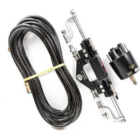ZA0350V2 Boat Hydraulic Outboard Steering Kit With Helm Pump, Compact Cylinder, Tubing For Engines up to 350HP