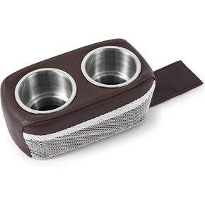 1 Pcs Stainless Steel Cup Holder White Double Car Drink Holder Pontoon Cup Holder for Boat Yacht RV Car Seats (White)