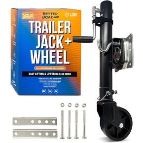 1200lbs Boat Trailer Jack with Wheel Trailer Tongue Jack Wheel Marine Trailer Jacks Bolt On Lift Roller Swivel Stands Utility Boat Trailer Parts Hitch Heavy Duty Single Wheel Boat Lift Kit 1200lb