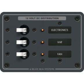 Blue Sea Systems 8025 Traditional Metal DC Panel - 3 Positions, White