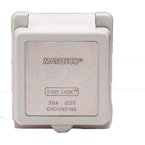 Marinco 301ELCB Marine Electrical Inlet Replacement Cap and Bezel, 1.1", 4.7",5"., White