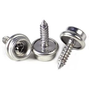 24PCS Stainless Steel Screws Marine Grade Boat Canvas Snaps 3/8"Socket with Stainless Steel 5/8"Screw, Snaps for Boat Cover, Snap Screw Stud, Made of high-Quality Materials
