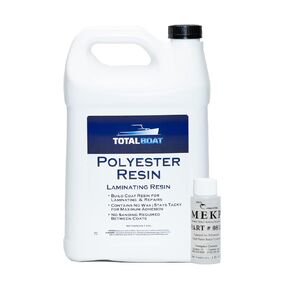 TotalBoat Polyester Laminating Resin - Marine Grade Fiberglass Resin and MEKP Catalyst for Layups and Repairs (Gallon)