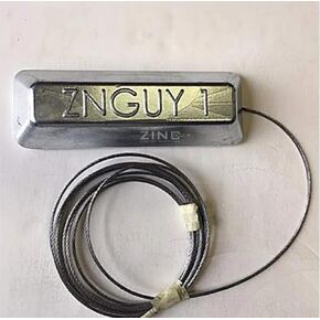 1 - Zinc Anode with 10ft. Stainless Steel Cable for Boat Lifts