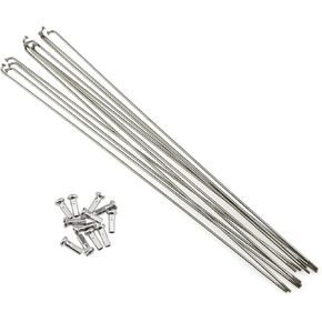 12PCS 14G Bicycle Stainless Steel Spoke 290mm Mountain Bike/Road Bike Spoke Belt 12mm Spoke Cap Suitable for Most Bikes,Silver