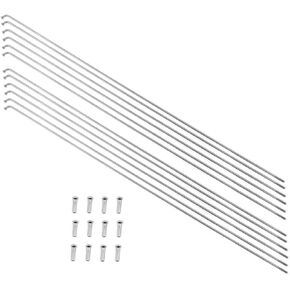 290mm/11.4inch Stainless Steel Spokes Mountain Bike/Road Bike 14G MTB Spokes Silver with 14mm Spoke Nipples -12PCS