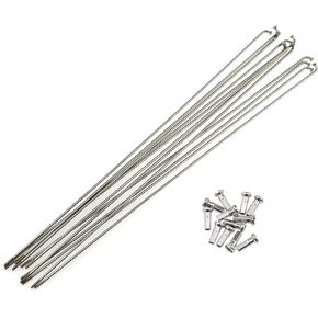 12 PCS 14G Bicycle Stainless Steel Spoke 260mm Mountain Bike/Road Bike Spoke Belt 12mm Spoke Cap for Most Bikes Silver