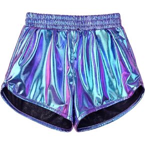 Perfashion Girls Metallic Shorts Sparkly Shiny Hot Pants Gold/Silver/Pink Outfit