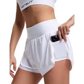 HOTSUIT Women's 3 Inch Athletic Running Shorts Quick Dry Gym Workout Tennis Shorts Light Weight with Zipper Pocket