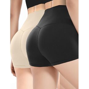 Buauty 2 Pack Spandex Shorts for Women 2.5 Inch Slip Shorts for Under Dress Yoga Workout Biker Booty Cheerleader Dance Shorts