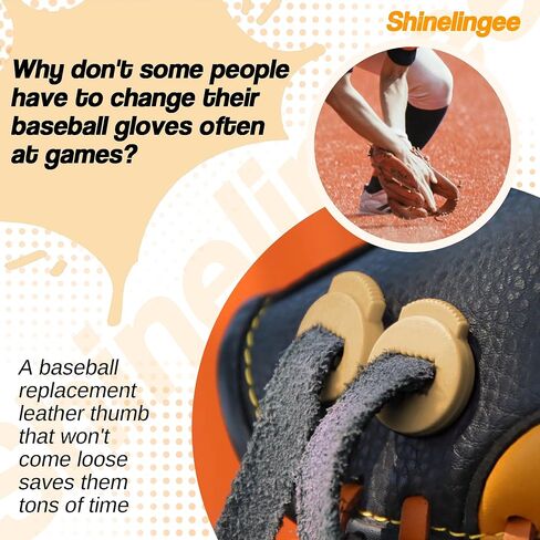Baseball Glove Locks 8 Pack, Lace Locks for Baseball Glove, Glove Lace Locks, Never Need Thying Knots Again, Real Cowhide Baseball Replacement Leather Thumb, Fits All Baseball and Softball Gloves in Saudi Arabia