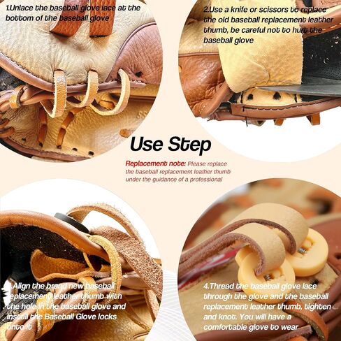 Baseball Glove Locks 8 Pack, Lace Locks for Baseball Glove, Glove Lace Locks, Never Need Thying Knots Again, Real Cowhide Baseball Replacement Leather Thumb, Fits All Baseball and Softball Gloves in Saudi Arabia