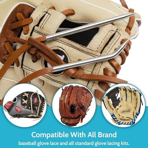 قفاز بيسبول بإبرة دانتيل - إبرة ربط متينة لإصلاح قفازات البيسبول والكرة اللينة - مجموعات من الدانتيل، رباط قفاز البيسبول، إبرة جلد، مجموعة ربط القفازات in Kuwait