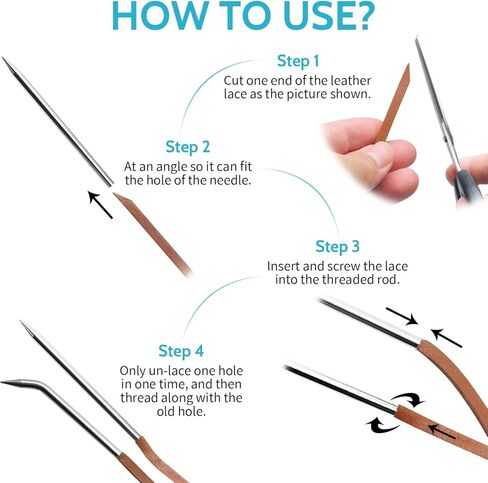 قفاز بيسبول بإبرة دانتيل - إبرة ربط متينة لإصلاح قفازات البيسبول والكرة اللينة - مجموعات من الدانتيل، رباط قفاز البيسبول، إبرة جلد، مجموعة ربط القفازات in Kuwait