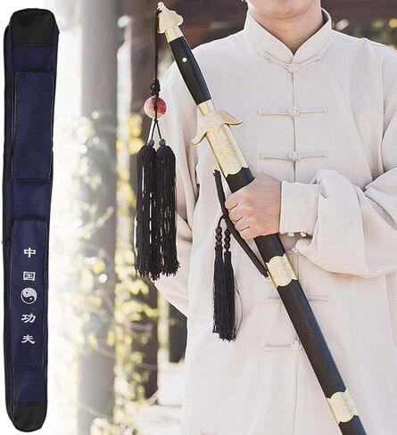 Canvas Sword Bag, Wear Resisting Sword Carrying Bag PU Leather Portable Adjustable for Outdoor in Saudi Arabia