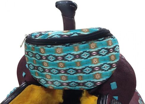 Showman Teal Southwest Design Insulated Nylon Saddle Pouch in Kuwait