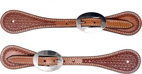 أحزمة جلدية مزخرفة بالسلة لراكبي الخيل | الرجال الغربيون، والنساء، وأشرطة تحفيزية ذات طبقة واحدة قابلة للتعديل in Kuwait