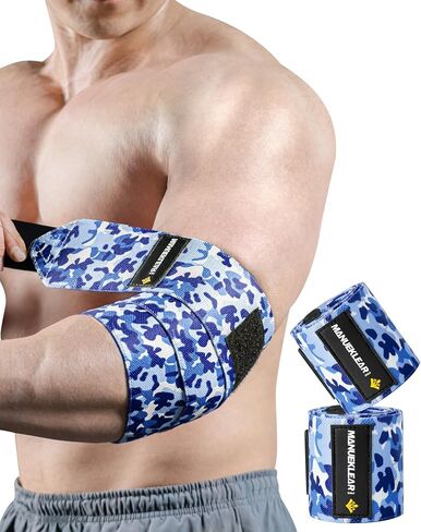 MANUEKLEAR Bench Press Elbow Sleeve Weightlifting for Men and Women, 40" Nylon Elbow Wraps for Weightlifting and Powerlifting in Saudi Arabia