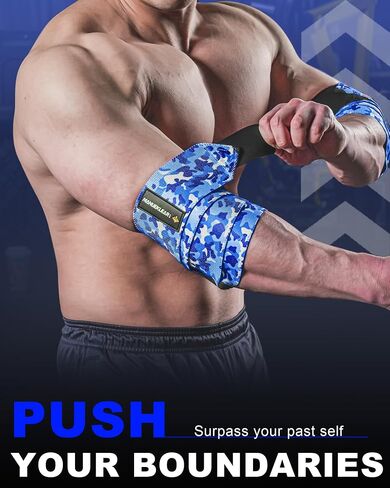 MANUEKLEAR Bench Press Elbow Sleeve Weightlifting for Men and Women, 40" Nylon Elbow Wraps for Weightlifting and Powerlifting in Saudi Arabia