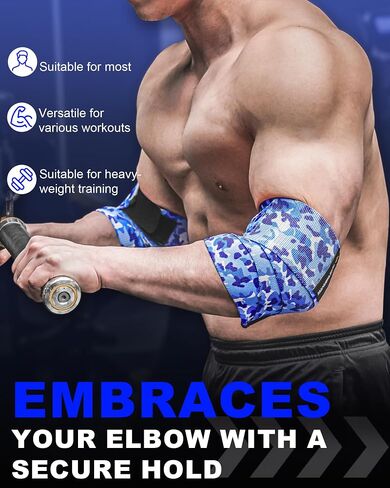 MANUEKLEAR Bench Press Elbow Sleeve Weightlifting for Men and Women, 40" Nylon Elbow Wraps for Weightlifting and Powerlifting in Saudi Arabia