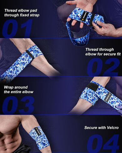 MANUEKLEAR Bench Press Elbow Sleeve Weightlifting for Men and Women, 40" Nylon Elbow Wraps for Weightlifting and Powerlifting in Saudi Arabia