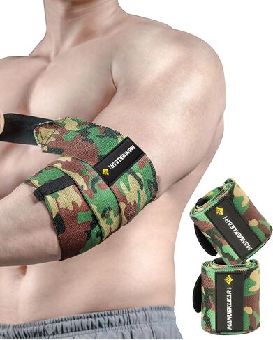 MANUEKLEAR Bench Press Elbow Sleeve Weightlifting for Men and Women, 40" Nylon Elbow Wraps for Weightlifting and Powerlifting in Saudi Arabia