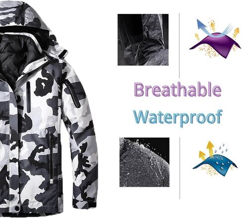 Men's Ski Jacket Waterproof Mountain Snowboard Jacket Winter Windproof Snowsuit Outdoor Hooded Snow Coat in Saudi Arabia