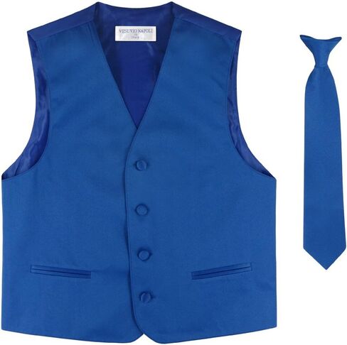 BOY'S Dress Vest & NeckTie Solid PINK Color Neck Tie Set in Saudi Arabia