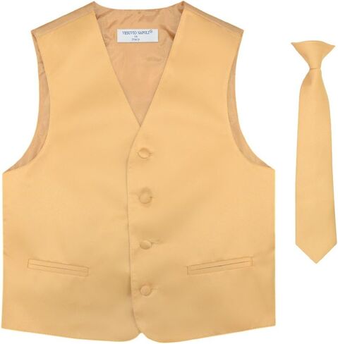 BOY'S Dress Vest & NeckTie Solid PINK Color Neck Tie Set in Saudi Arabia
