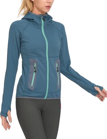 Little Donkey Andy Women's Winter Lightweight Warm Fleece Jacket Thumb Holes Thermal Hooded Coat Running Hiking in Saudi Arabia