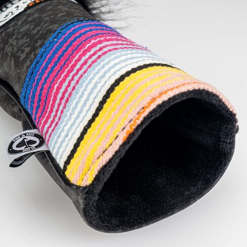 غطاء رأس خشبي من Pins & Aces LE Sugar Skull Moustache Fairway - غطاء رأس مصنوع يدويًا من الجلد الفاخر بقدرة 3 وات أو 5 وات - غطاء نادي جولف مضحك بجودة عالية - قم بتصميم وتخصيص حقيبة الجولف الخاصة بك in Kuwait