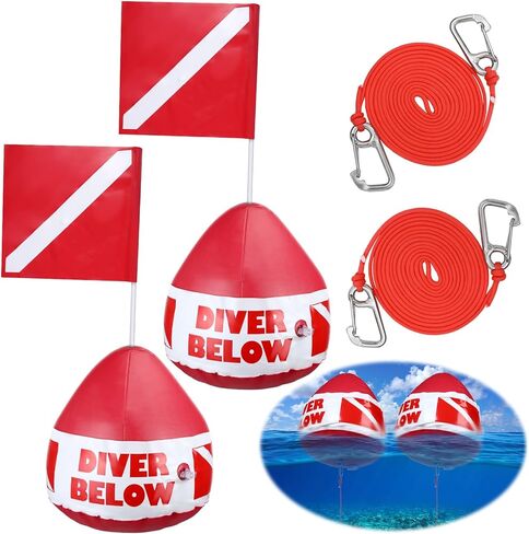 Maitys الثقيلة PVC الغوص العلم تعويم Freediving حبل مجموعة نفخ إشارة العائمة مع علم الغوص Freediving الحبل المقود للغطس والرياضات المائية إشارة السباحة القوارب الصيد in Saudi Arabia